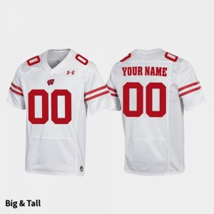Men's Wisconsin Badgers NCAA #00 Custom White NCAA Under Armour Big & Tall Stitched College Football Jersey SG31E12TT